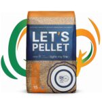 Pellet drzewny Lets pomarańczowy logo Paleko Bydgoszcz worek białe tło