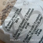 Worek leżący tyłem, z informacjami o spalaniu, mocy, popiół, wilgotność
