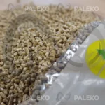 pellet drzewny RIO, jasny pellet, szaro-beżowy worek z niebieskim paskiem, pellet luzem